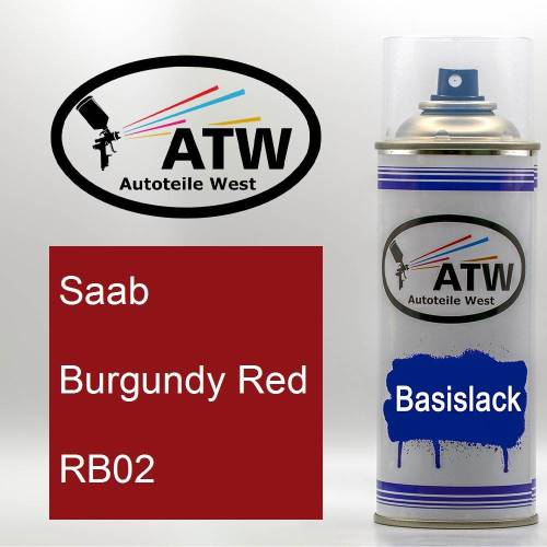 Saab, Burgundy Red, RB02: 400ml Sprühdose, von ATW Autoteile West.